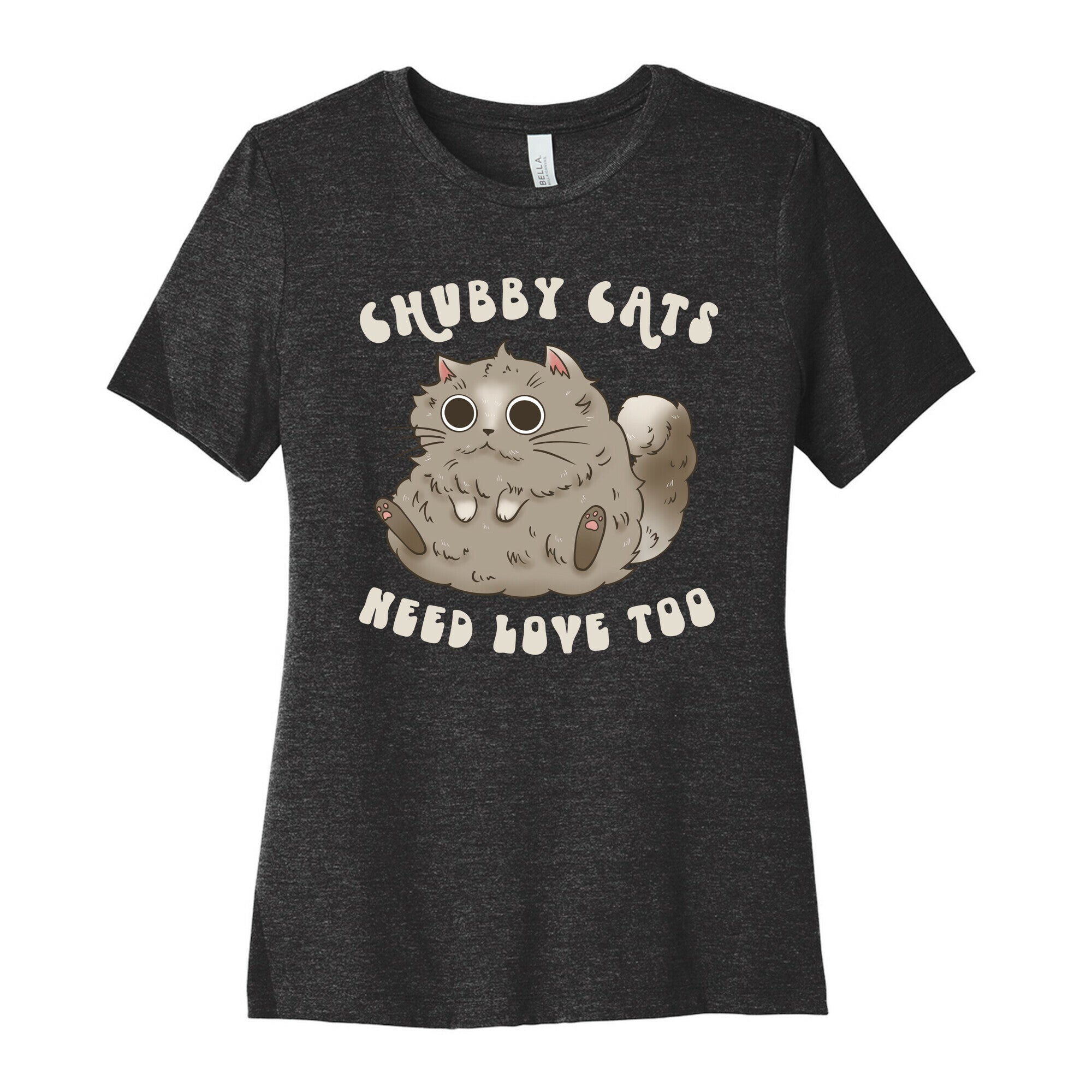 Chubby Cats Need Love Too Women's Cotton Tee Hoodie, Sweatshirt | CoreVibeTees.com (Image 1)