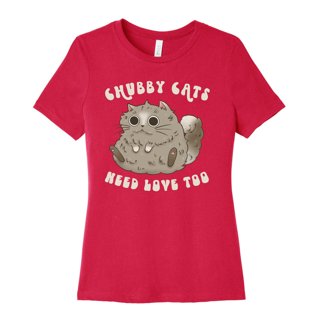 Chubby Cats Need Love Too Women's Cotton Tee Hoodie, Sweatshirt | CoreVibeTees.com (Image 2)