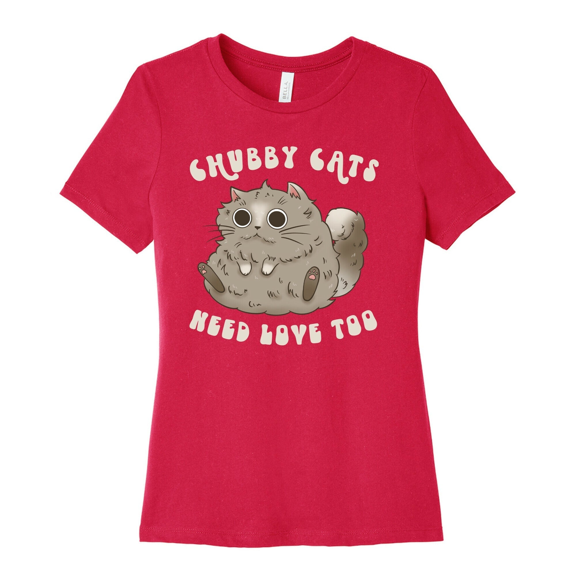 Chubby Cats Need Love Too Women's Cotton Tee Hoodie, Sweatshirt | CoreVibeTees.com (Image 2)