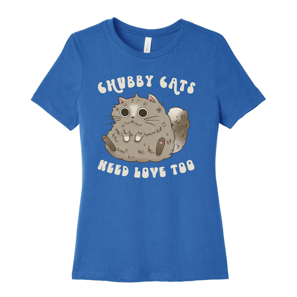 Chubby Cats Need Love Too Women's Cotton Tee Hoodie, Sweatshirt | CoreVibeTees.com (Image 3)