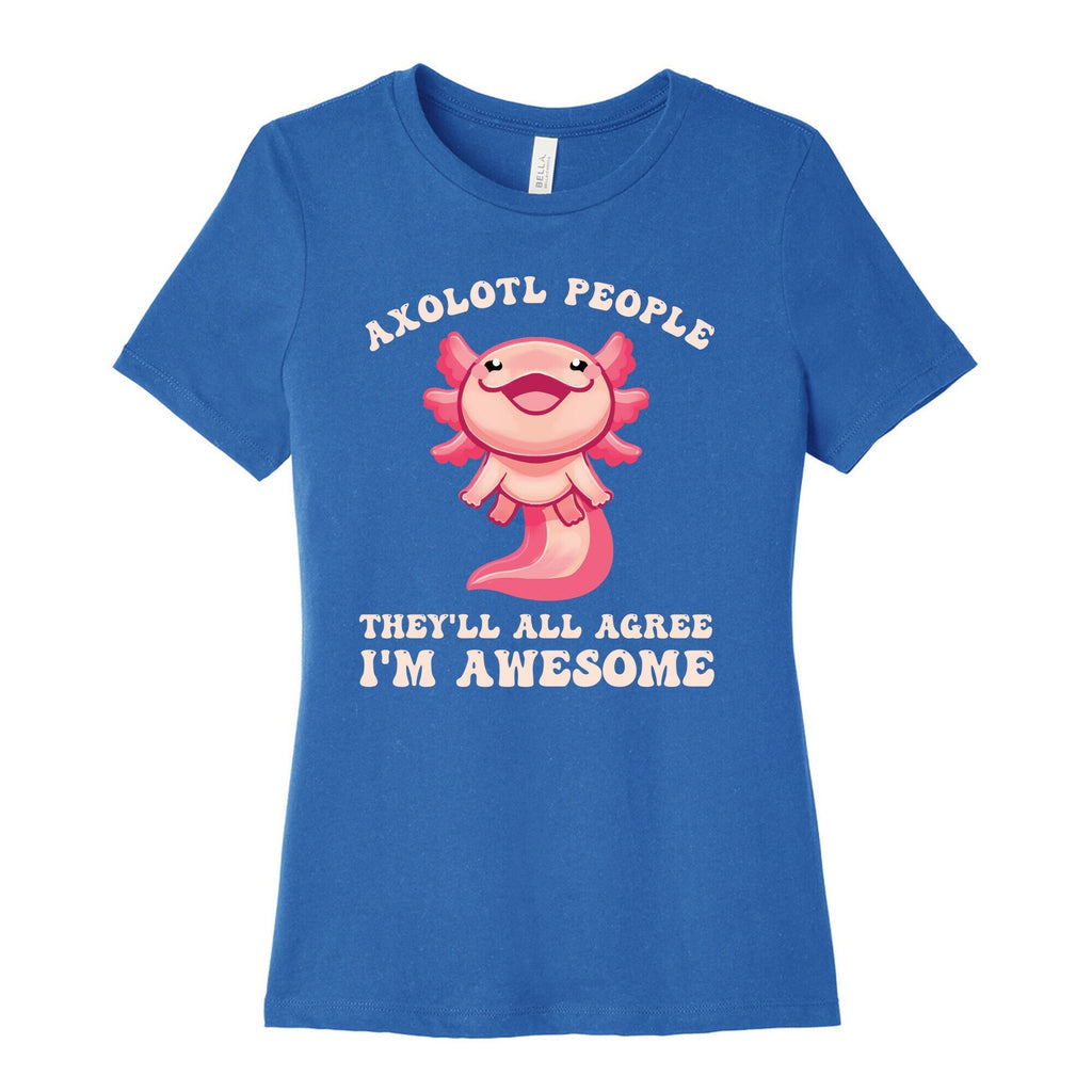 Axolotl People, They'll All Agree I'm Awesome Women's Cotton Tee Hoodie, Sweatshirt | CoreVibeTees.com (Image 3)