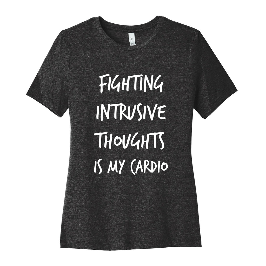 Fighting Intrusive Thoughts Is My Cardio Women's Cotton Tee Hoodie, Sweatshirt | CoreVibeTees.com (Image 1)