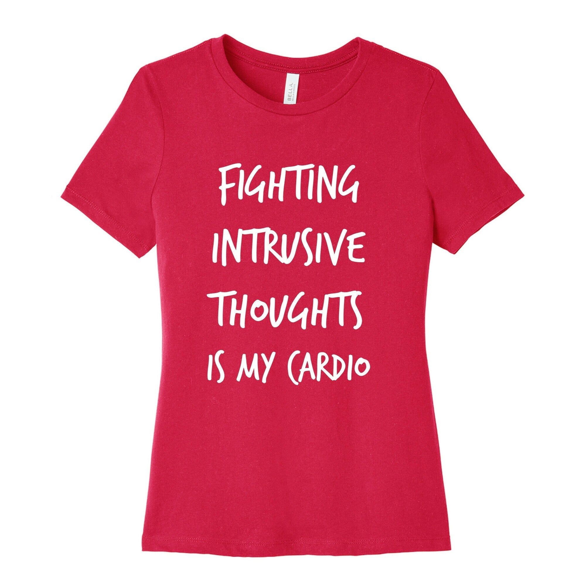Fighting Intrusive Thoughts Is My Cardio Women's Cotton Tee Hoodie, Sweatshirt | CoreVibeTees.com (Image 2)