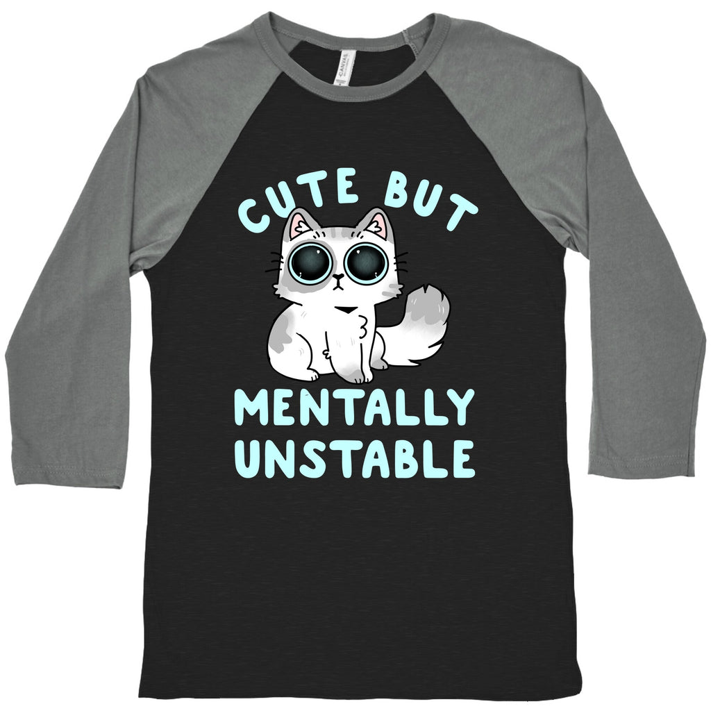 Cute But Mentally Unstable Baseball Tee Hoodie, Sweatshirt | CoreVibeTees.com (Image 1)