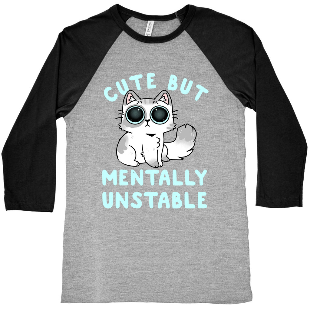 Cute But Mentally Unstable Baseball Tee Hoodie, Sweatshirt | CoreVibeTees.com (Image 2)