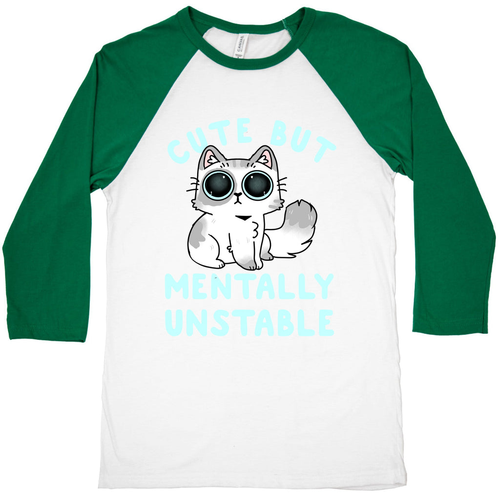 Cute But Mentally Unstable Baseball Tee Hoodie, Sweatshirt | CoreVibeTees.com (Image 3)