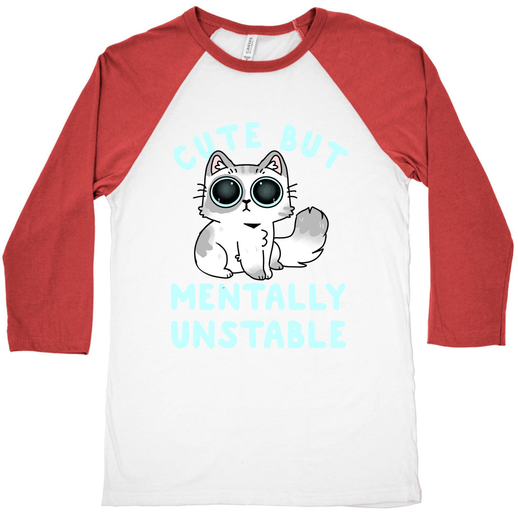 Cute But Mentally Unstable Baseball Tee Hoodie, Sweatshirt | CoreVibeTees.com (Image 4)