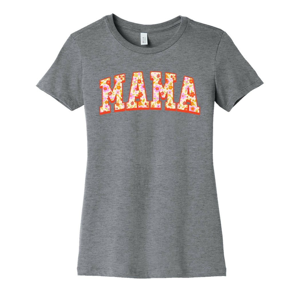 Floral Mama Text Womens Cotton Tee Hoodie, Sweatshirt | CoreVibeTees.com (Image 2)