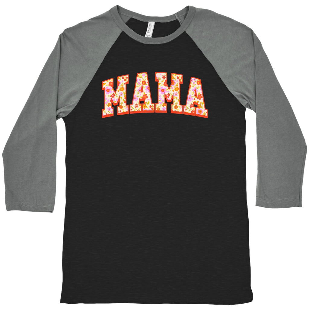 Floral Mama Text Baseball Tee Hoodie, Sweatshirt | CoreVibeTees.com