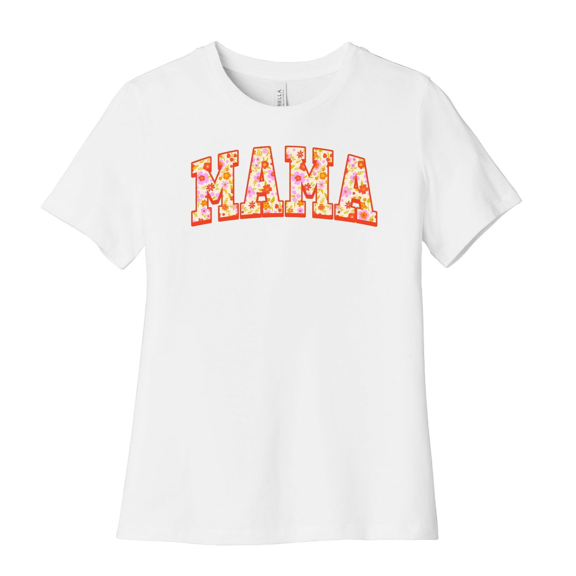 Floral Mama Text Womens Cotton Tee Hoodie, Sweatshirt | CoreVibeTees.com (Image 1)