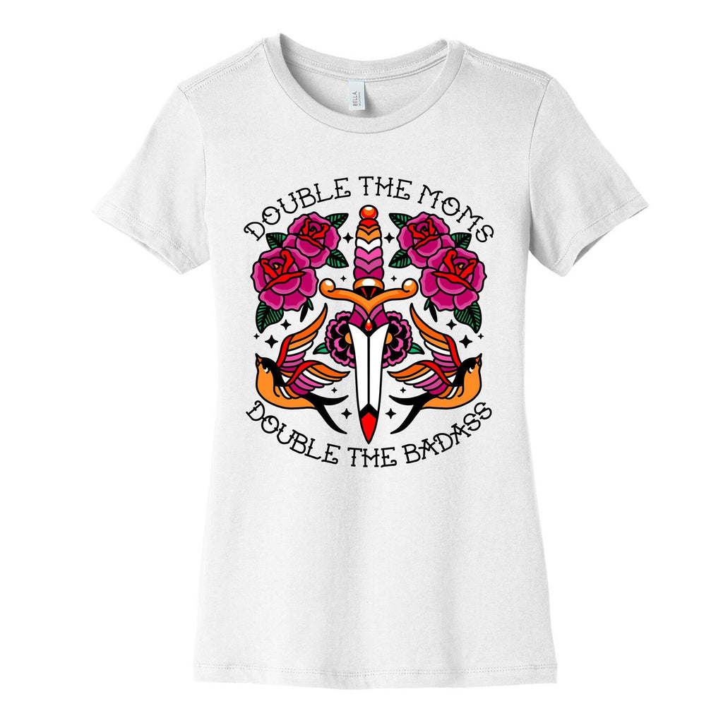 Double The Moms Double The Badass Womens Cotton Tee Hoodie, Sweatshirt | CoreVibeTees.com (Image 4)