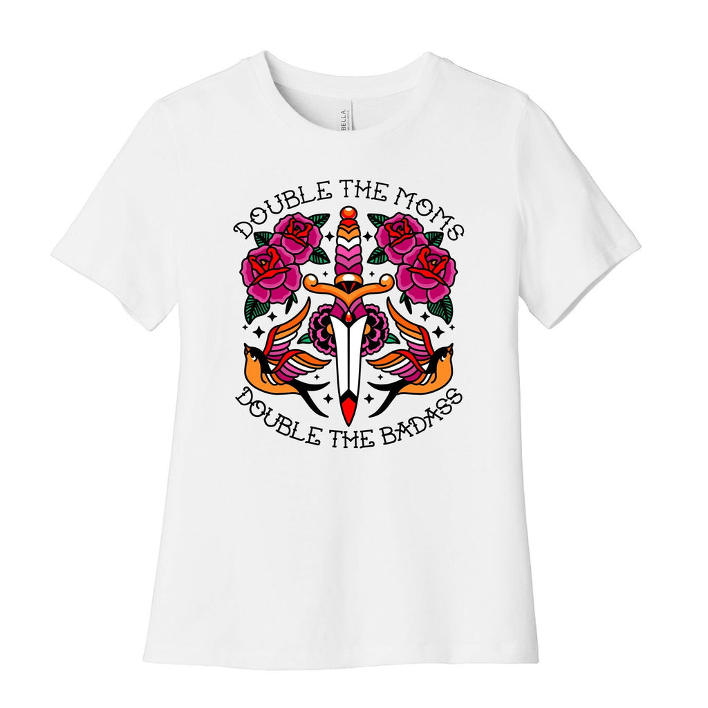 Double The Moms Double The Badass Womens Cotton Tee Hoodie, Sweatshirt | CoreVibeTees.com (Image 1)