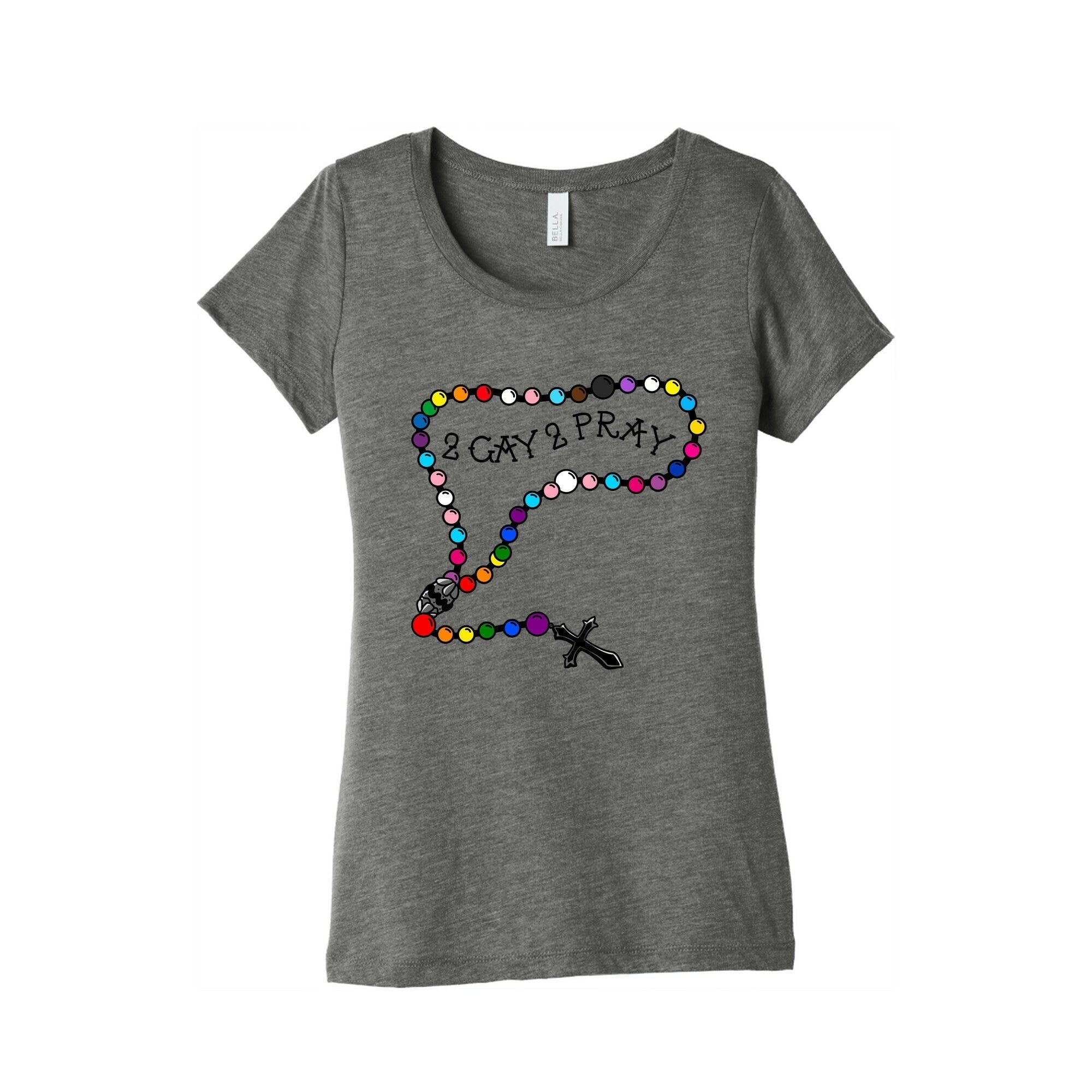 2 Gay 2 Pray Womens Triblend Tee Hoodie, Sweatshirt | CoreVibeTees.com (Image 1)