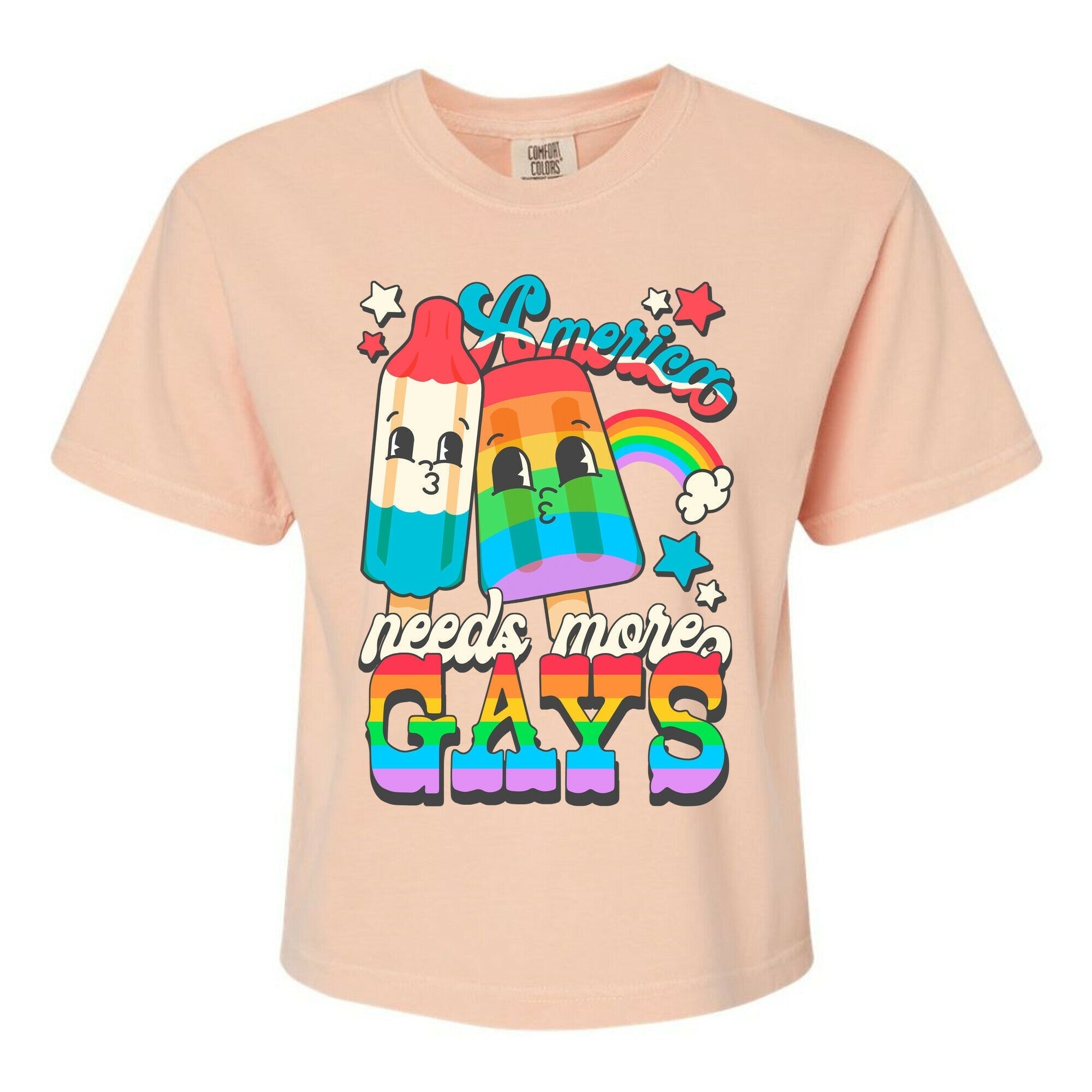 America Needs More Gays Women's Comfort Colors Heavyweight Boxy Tee Hoodie, Sweatshirt | CoreVibeTees.com (Image 4)