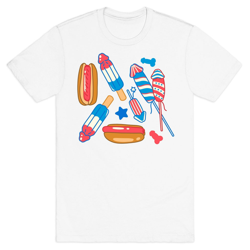 Fourth of July Wieners Pattern T-Shirt Hoodie, Sweatshirt | CoreVibeTees.com (Image 2)