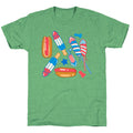 Fourth of July Wieners Pattern Unisex Triblend Tee Hoodie, Sweatshirt | CoreVibeTees.com (Image 1)