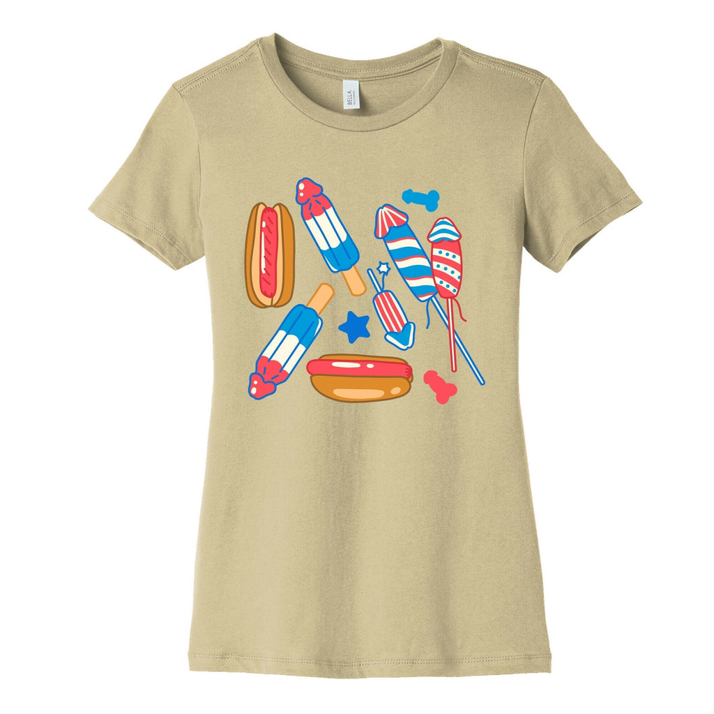 Fourth of July Wieners Pattern Womens Cotton Tee Style001 Hoodie, Sweatshirt | CoreVibeTees.com (Image 5)