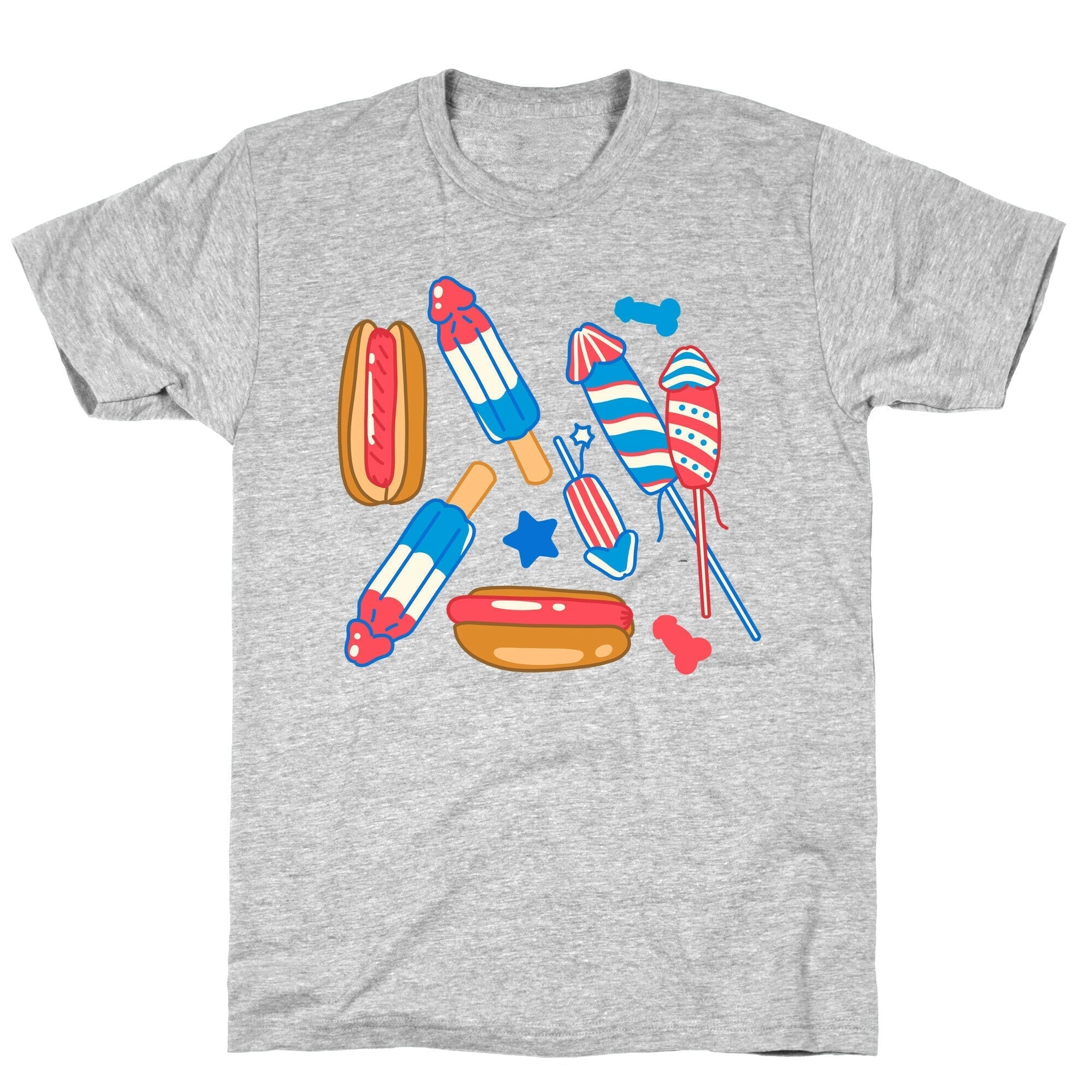 Fourth of July Wieners Pattern T-Shirt Style001 Hoodie, Sweatshirt | CoreVibeTees.com (Image 2)