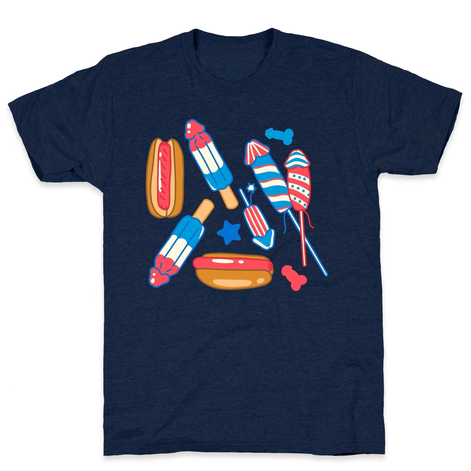 Fourth of July Wieners Pattern T-Shirt Style001 Hoodie, Sweatshirt | CoreVibeTees.com (Image 3)