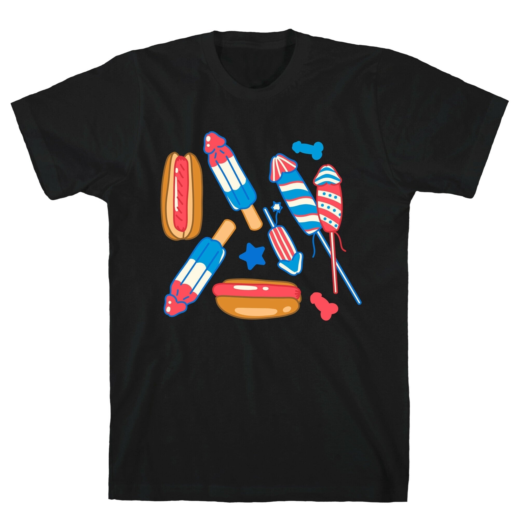 Fourth of July Wieners Pattern T-Shirt Style001 Hoodie, Sweatshirt | CoreVibeTees.com (Image 1)