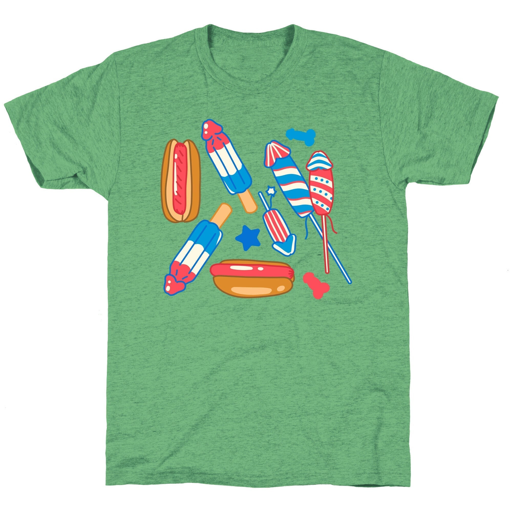 Fourth of July Wieners Pattern Unisex Triblend Tee Style001 Hoodie, Sweatshirt | CoreVibeTees.com (Image 2)