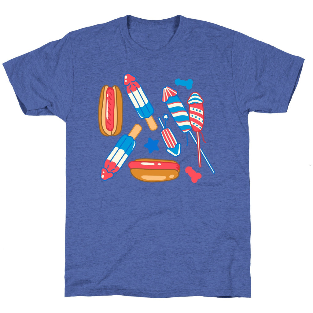 Fourth of July Wieners Pattern Unisex Triblend Tee Style001 Hoodie, Sweatshirt | CoreVibeTees.com (Image 5)