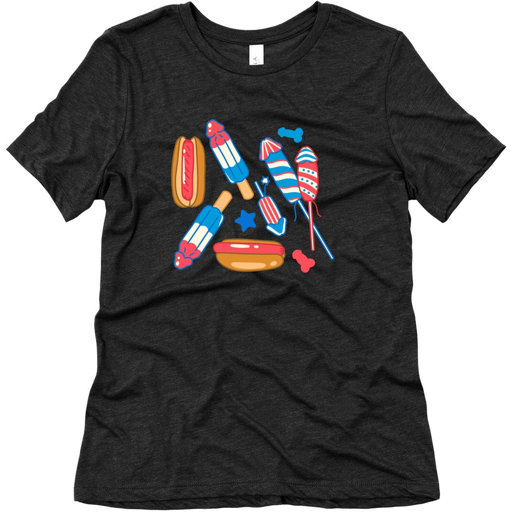 Fourth of July Wieners Pattern Womens Triblend Tee Style001 Hoodie, Sweatshirt | CoreVibeTees.com (Image 1)