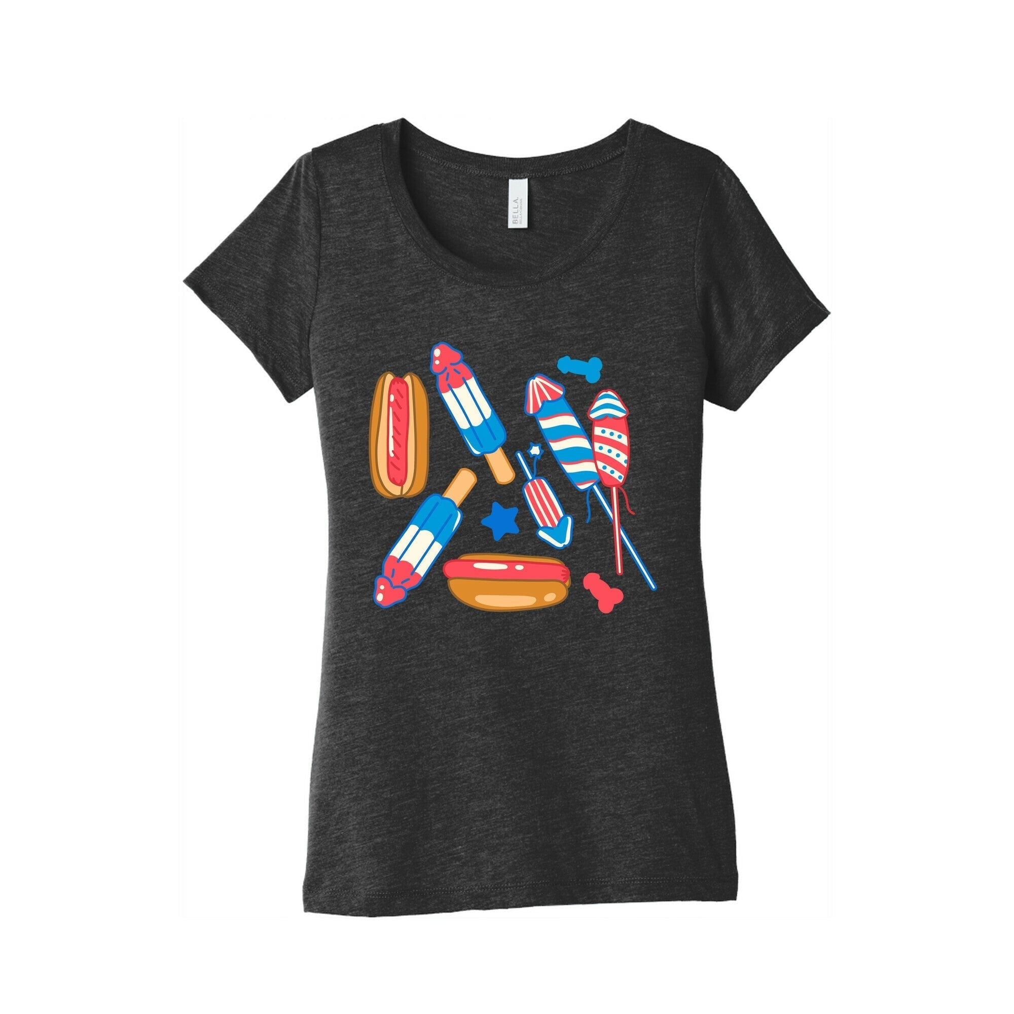 Fourth of July Wieners Pattern Womens Triblend Tee Style001 Hoodie, Sweatshirt | CoreVibeTees.com (Image 3)