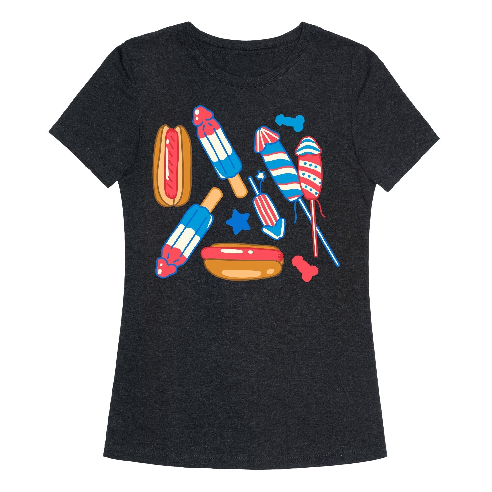Fourth of July Wieners Pattern Womens Triblend Tee Style001 Hoodie, Sweatshirt | CoreVibeTees.com (Image 5)