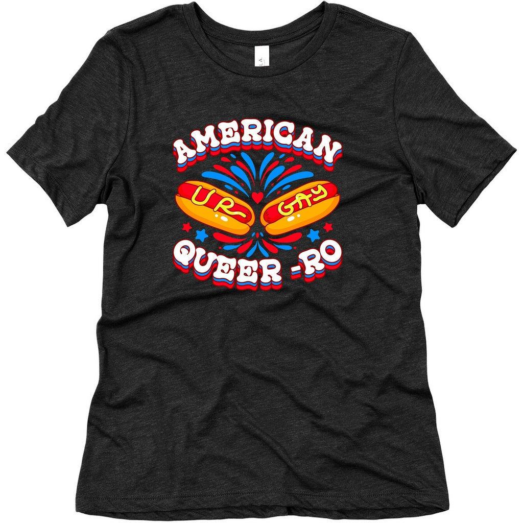America Queer-Ro Womens Triblend Tee Hoodie, Sweatshirt | CoreVibeTees.com (Image 1)