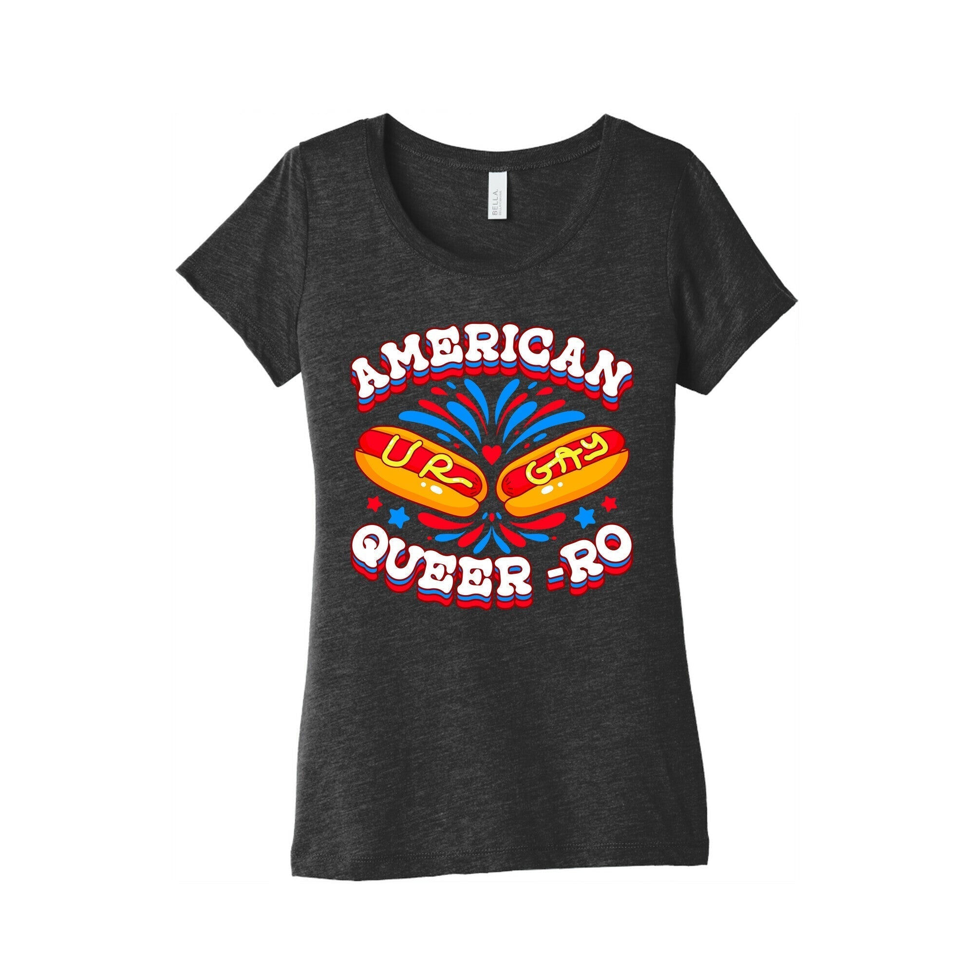 America Queer-Ro Womens Triblend Tee Hoodie, Sweatshirt | CoreVibeTees.com (Image 3)