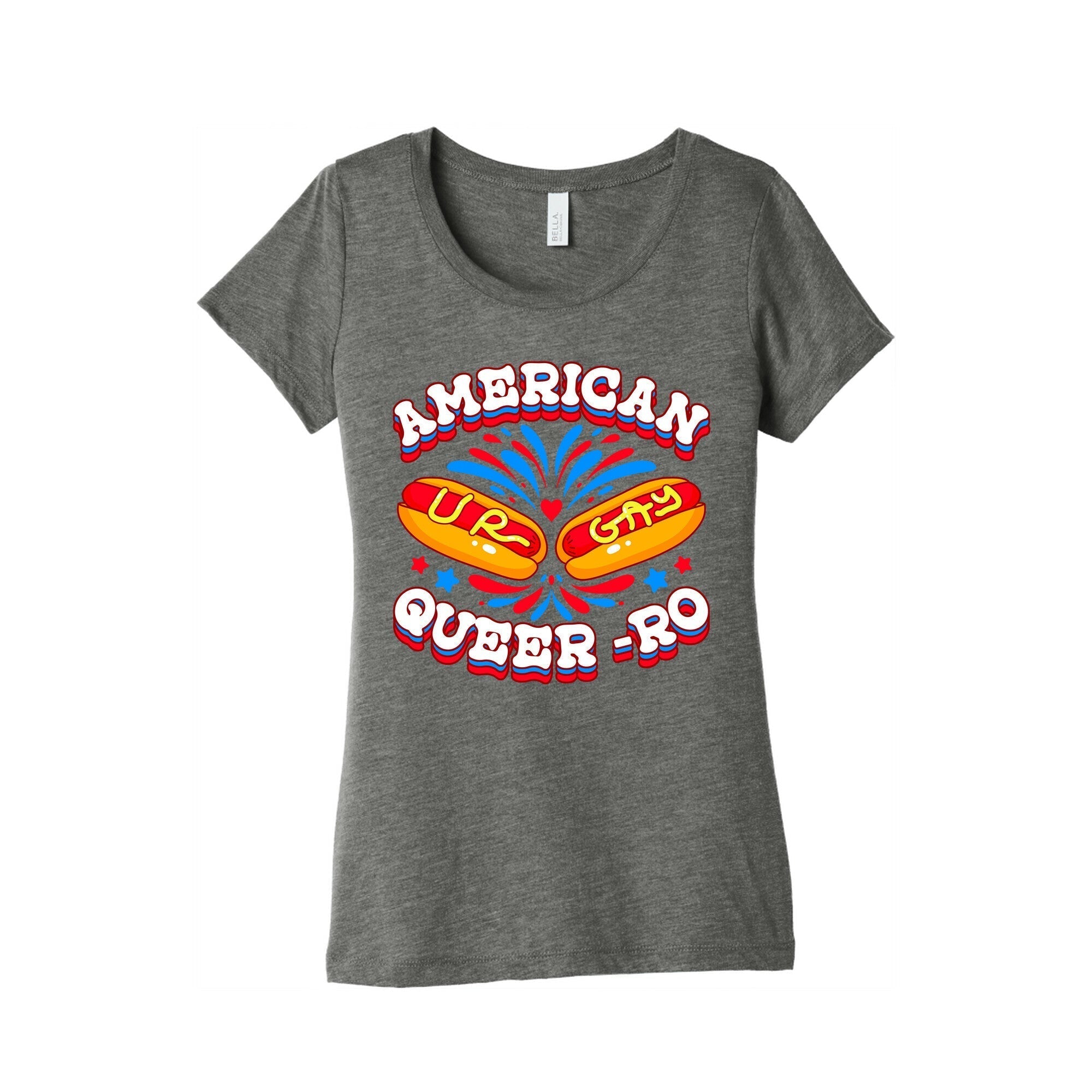 America Queer-Ro Womens Triblend Tee Hoodie, Sweatshirt | CoreVibeTees.com (Image 4)