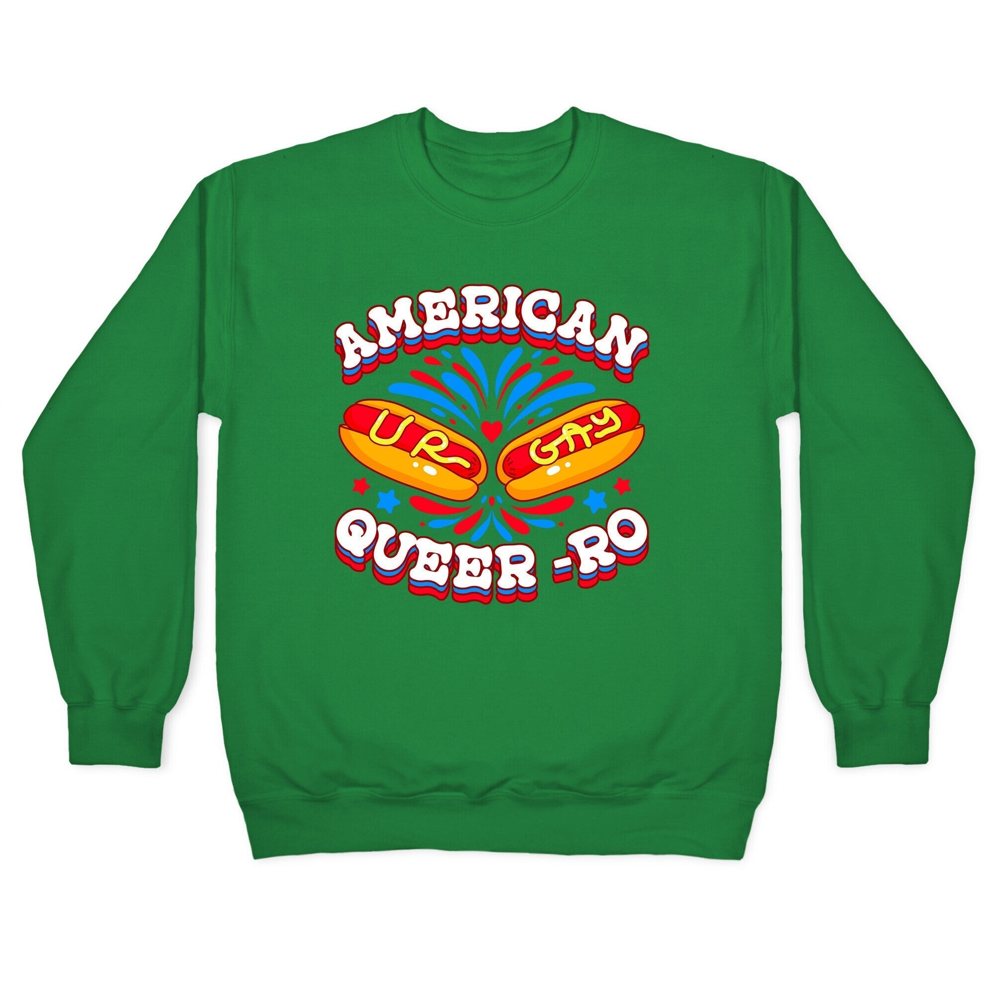 America Queer-Ro Crewneck Sweatshirt T-Shirts, Hoodie | CoreVibeTees.com (Image 3)