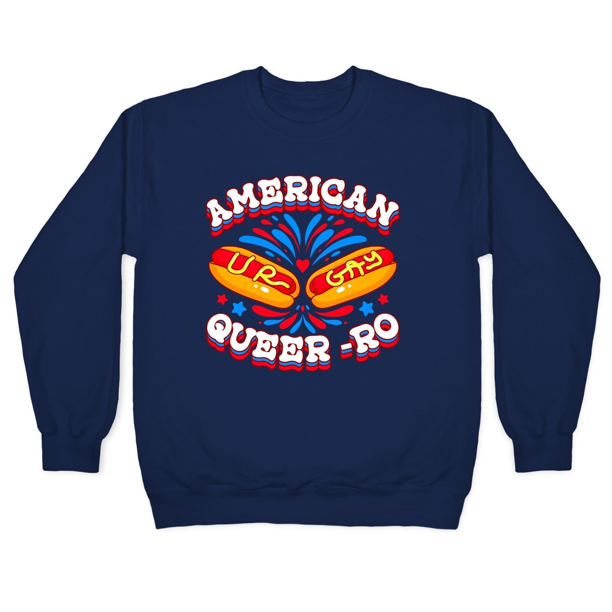 America Queer-Ro Crewneck Sweatshirt T-Shirts, Hoodie | CoreVibeTees.com (Image 4)