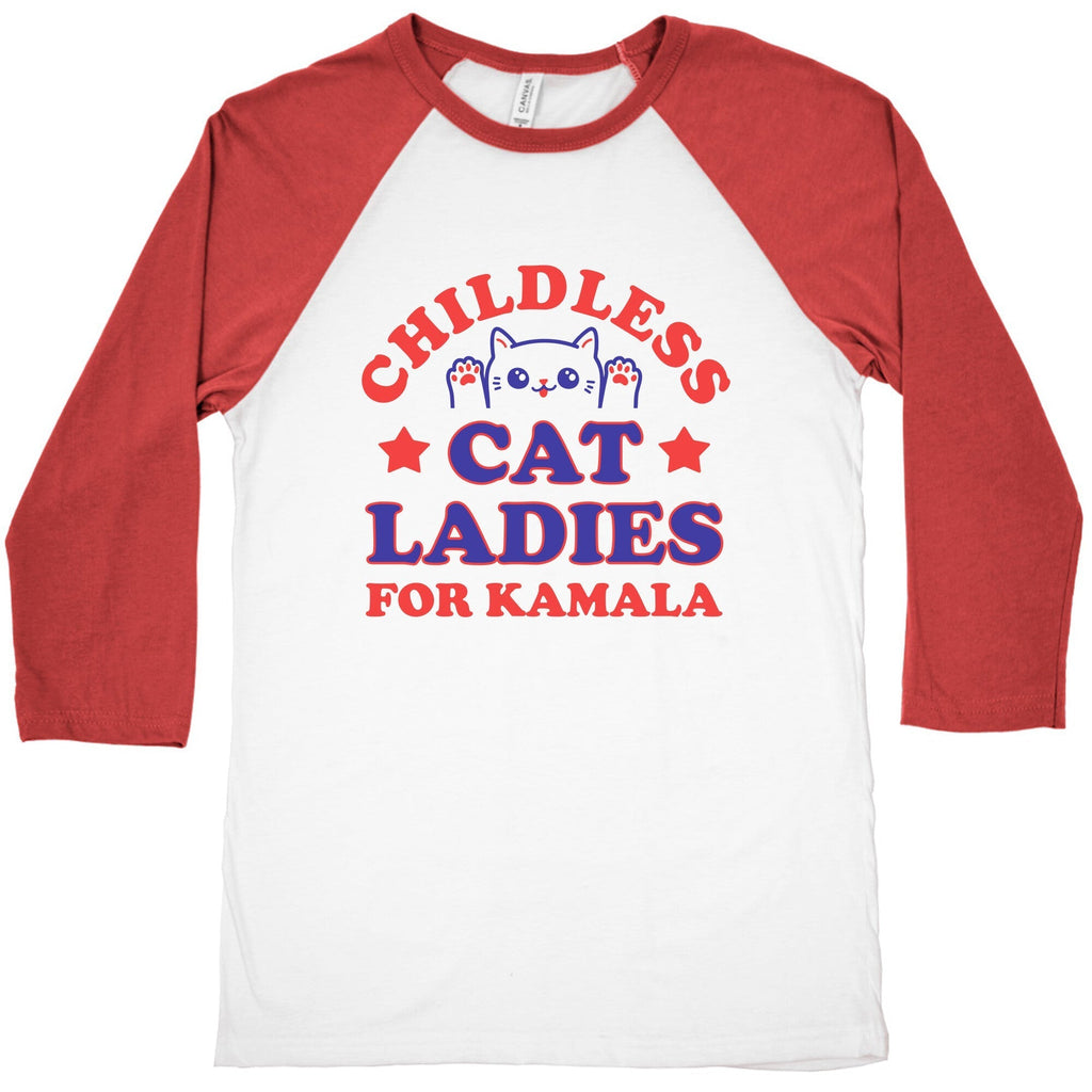 Childless Cat Ladies for Kamala Baseball Tee Hoodie, Sweatshirt | CoreVibeTees.com (Image 2)