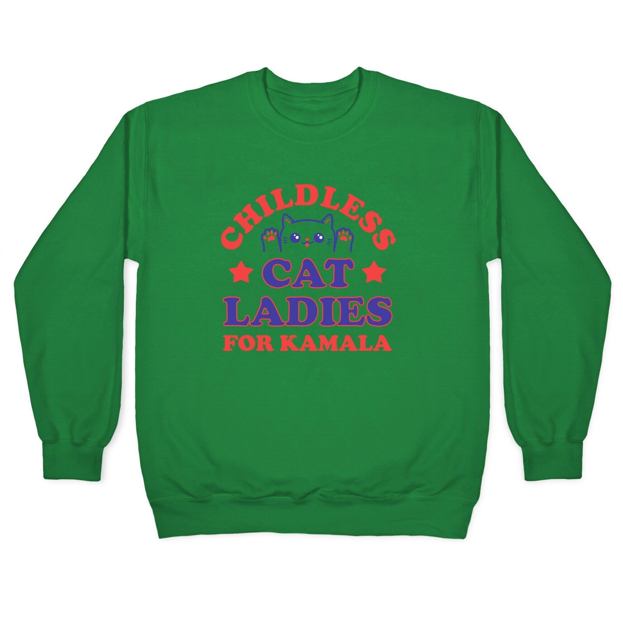 Childless Cat Ladies for Kamala Crewneck Sweatshirt T-Shirts, Hoodie | CoreVibeTees.com (Image 2)