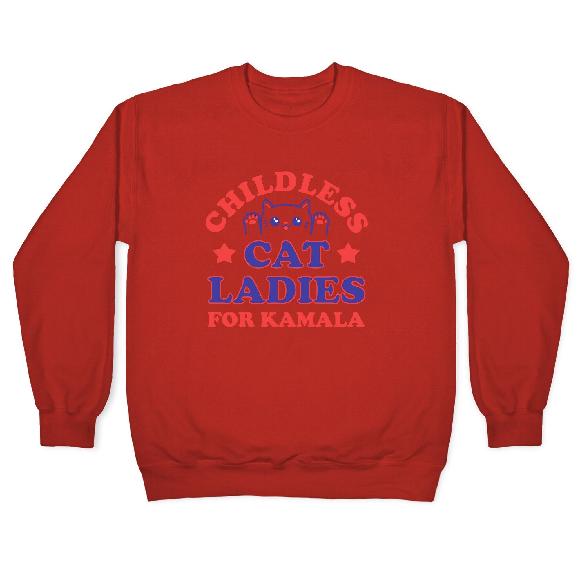 Childless Cat Ladies for Kamala Crewneck Sweatshirt T-Shirts, Hoodie | CoreVibeTees.com (Image 3)