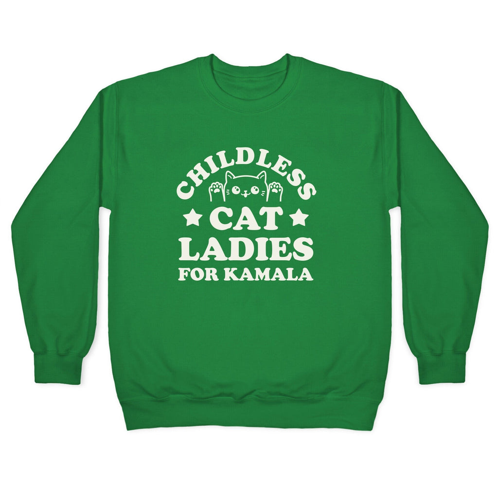 Childless Cat Ladies for Kamala Crewneck Sweatshirt Style001 T-Shirts, Hoodie | CoreVibeTees.com (Image 3)