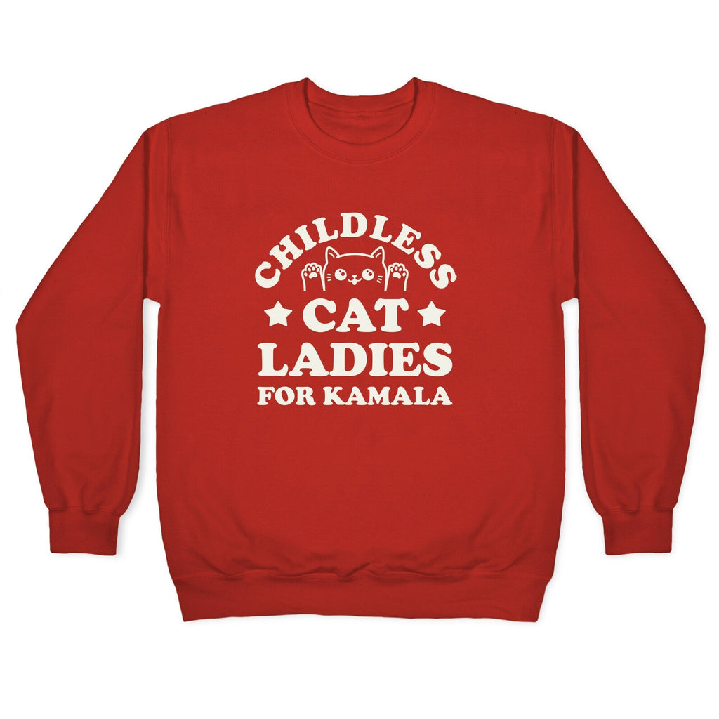 Childless Cat Ladies for Kamala Crewneck Sweatshirt Style001 T-Shirts, Hoodie | CoreVibeTees.com (Image 5)