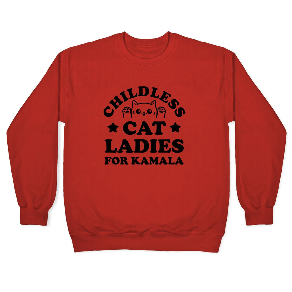 Childless Cat Ladies for Kamala Crewneck Sweatshirt Style002 T-Shirts, Hoodie | CoreVibeTees.com (Image 3)