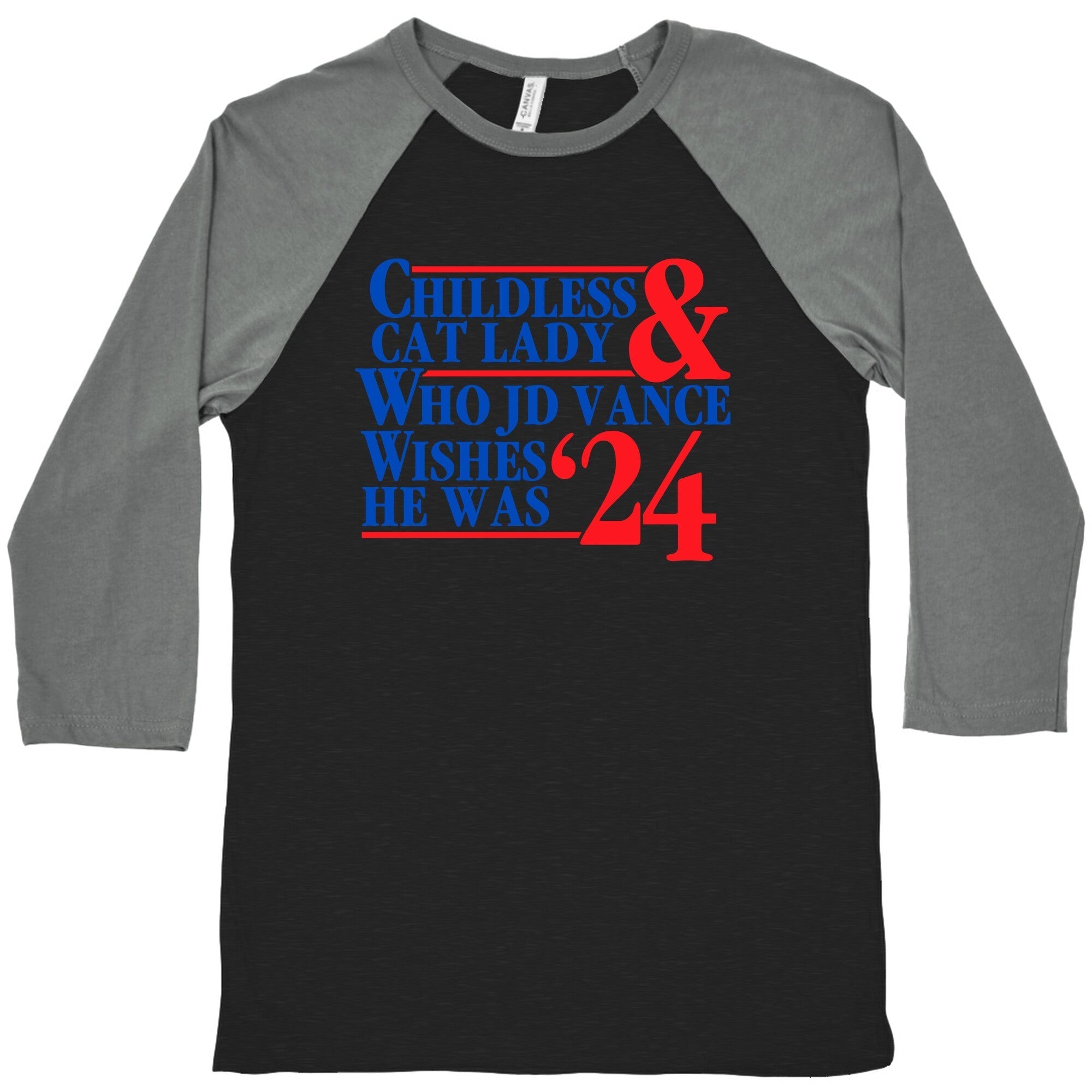Childless Cat Lady Who JD Vance Wishes He Was Blue Baseball Tee Hoodie, Sweatshirt | CoreVibeTees.com (Image 3)