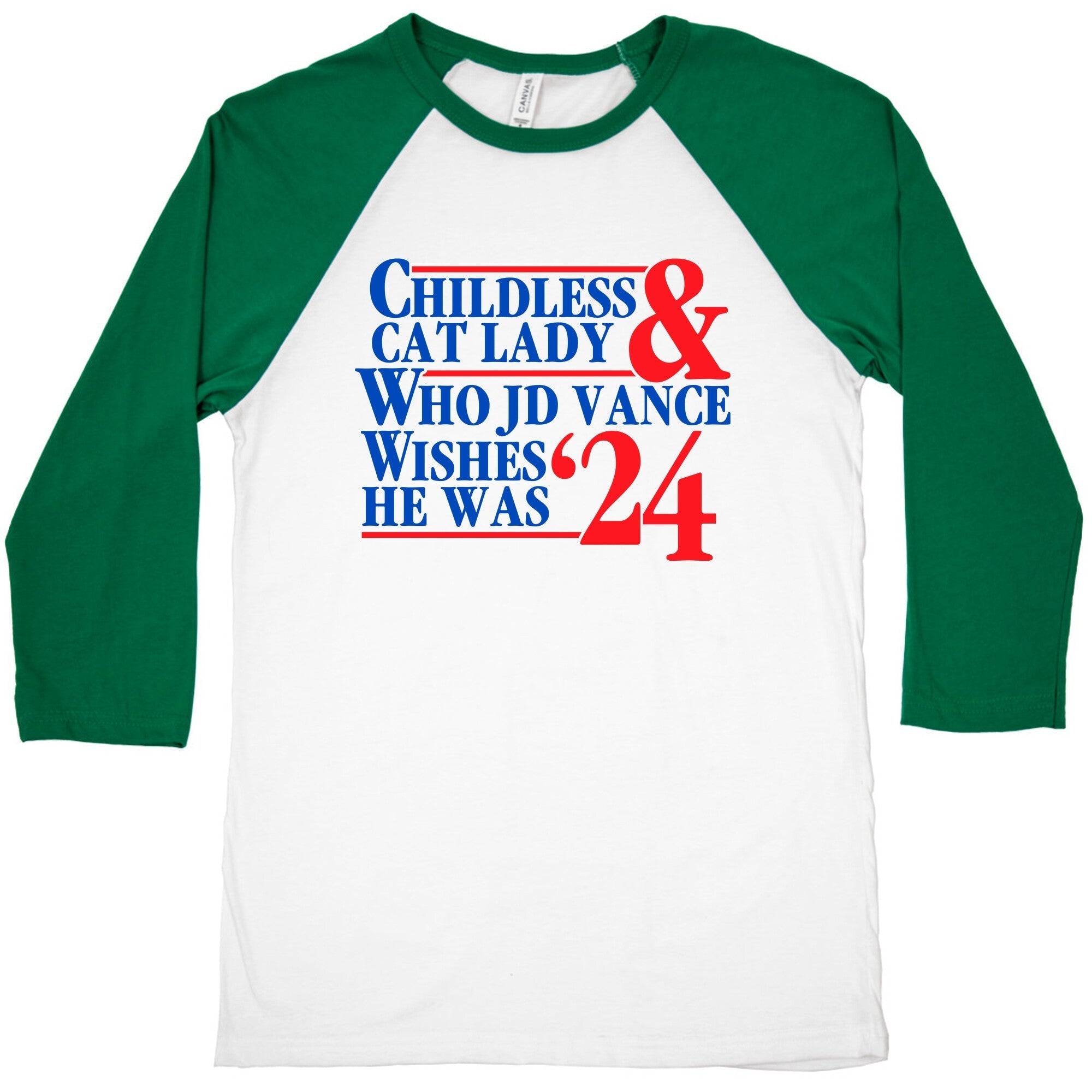 Childless Cat Lady Who JD Vance Wishes He Was Blue Baseball Tee Hoodie, Sweatshirt | CoreVibeTees.com (Image 2)