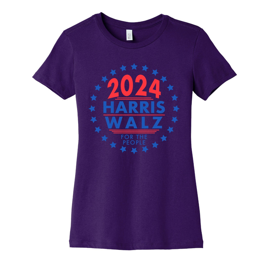 2024 Harris Walz For The People Womens Cotton Tee Hoodie, Sweatshirt | CoreVibeTees.com (Image 4)
