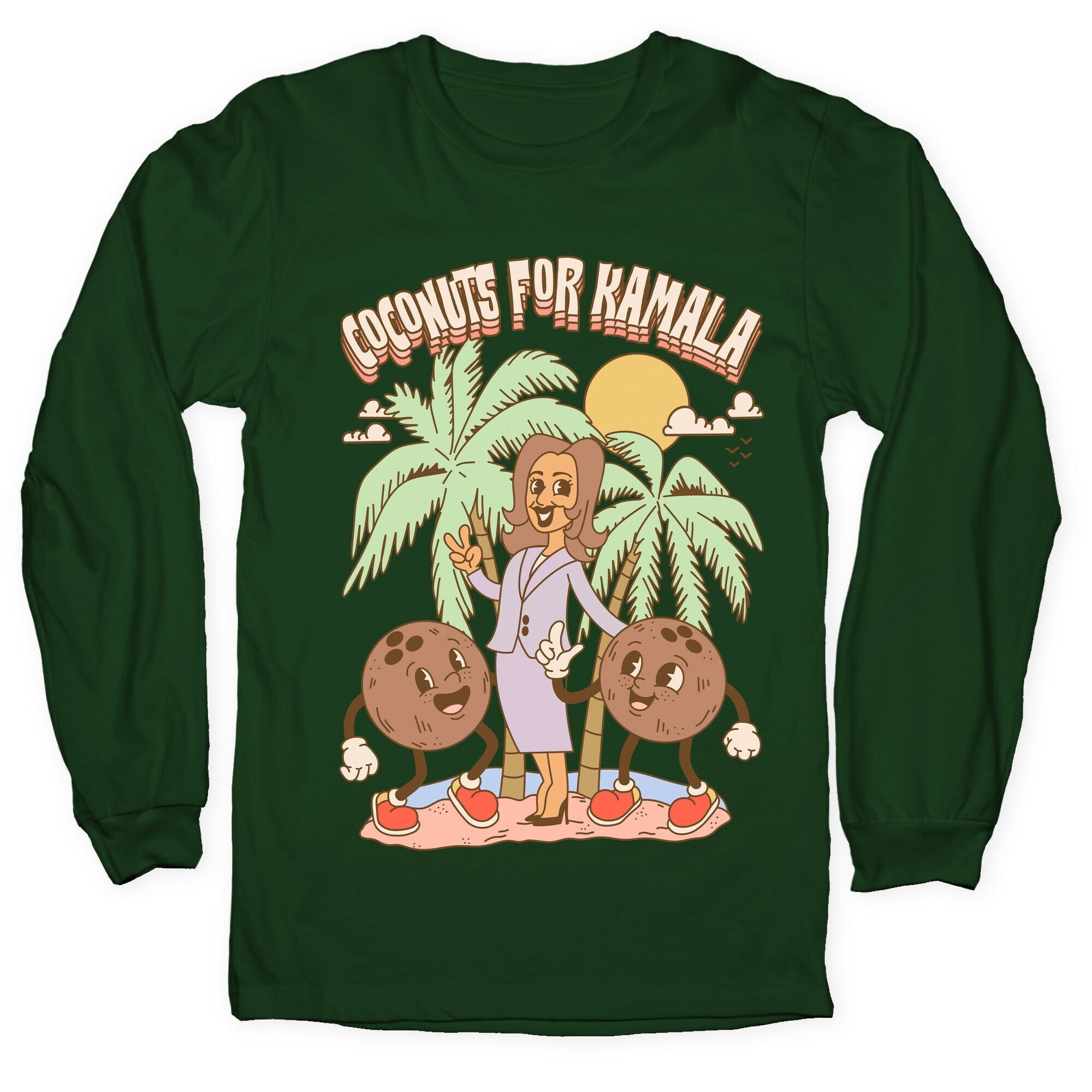 Coconuts For Kamala Longsleeve Tee Hoodie, Sweatshirt | CoreVibeTees.com (Image 2)
