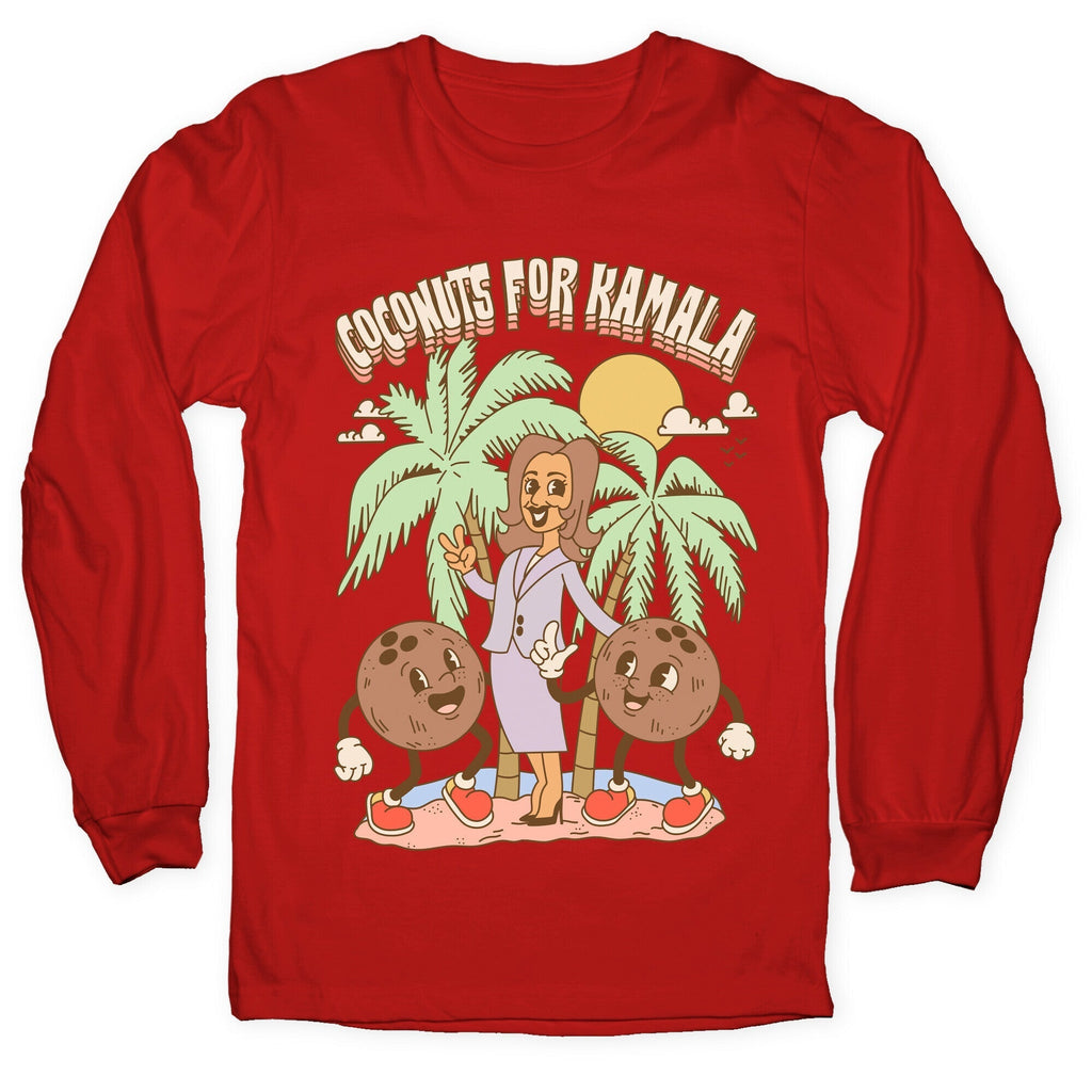 Coconuts For Kamala Longsleeve Tee Hoodie, Sweatshirt | CoreVibeTees.com (Image 3)
