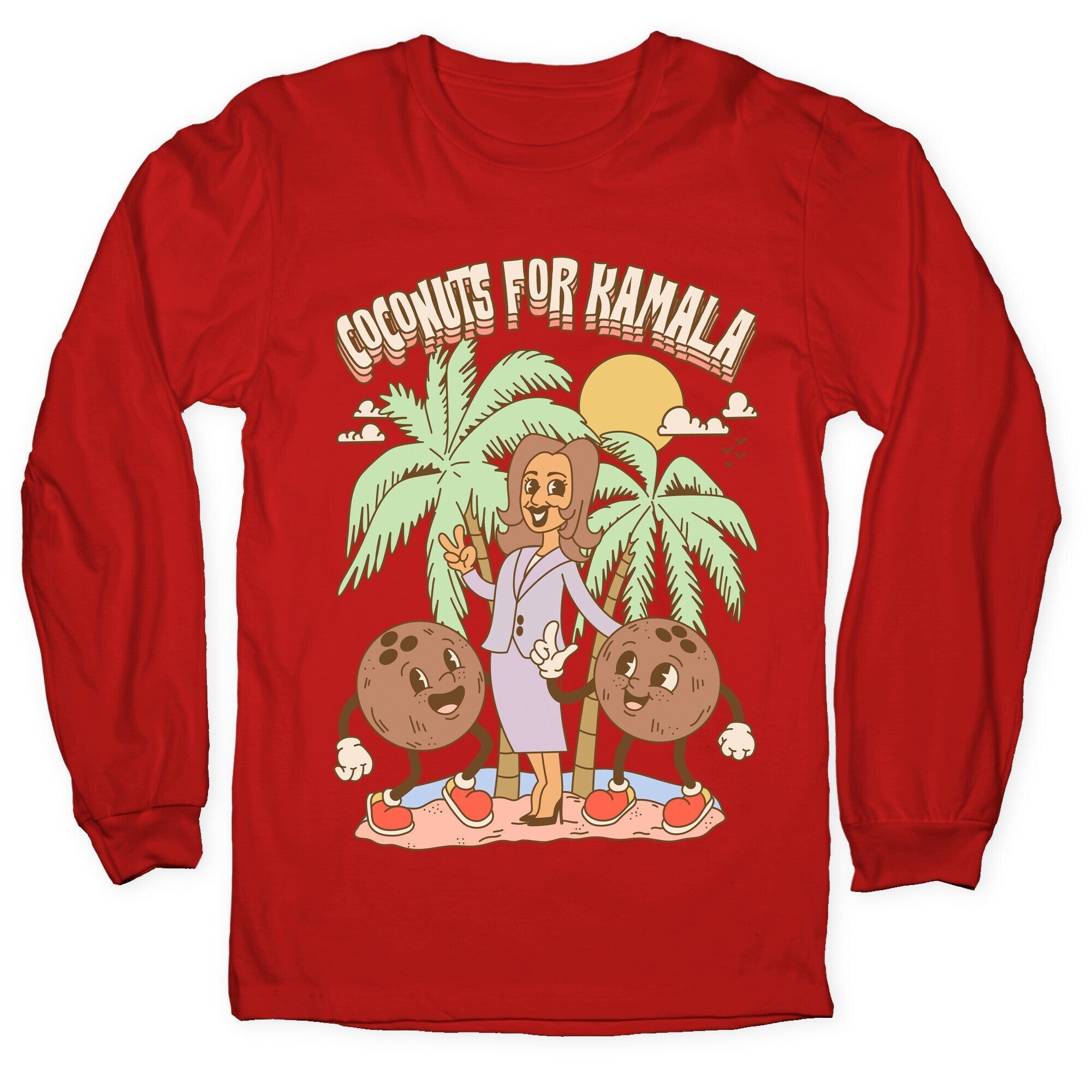 Coconuts For Kamala Longsleeve Tee Hoodie, Sweatshirt | CoreVibeTees.com (Image 3)