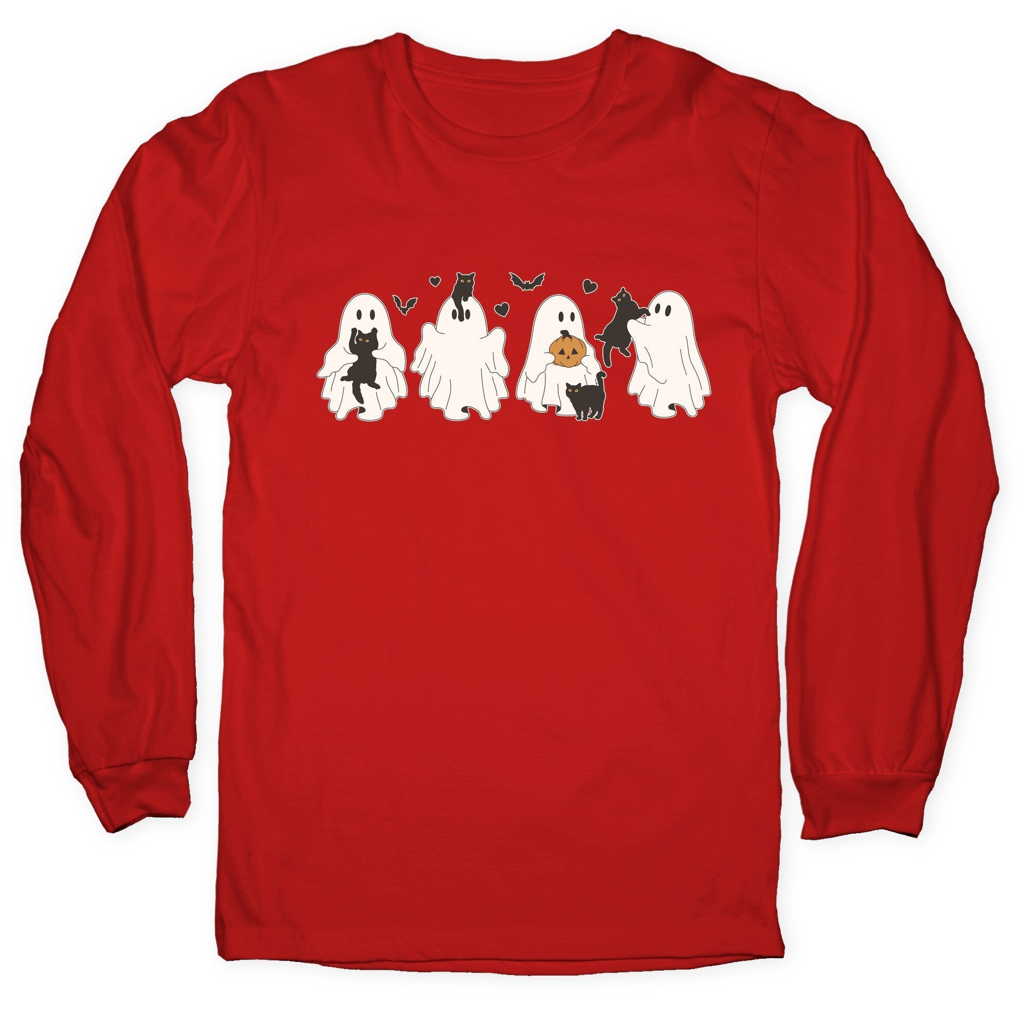 Cute Ghost Cats Longsleeve Tee Hoodie, Sweatshirt | CoreVibeTees.com (Image 5)
