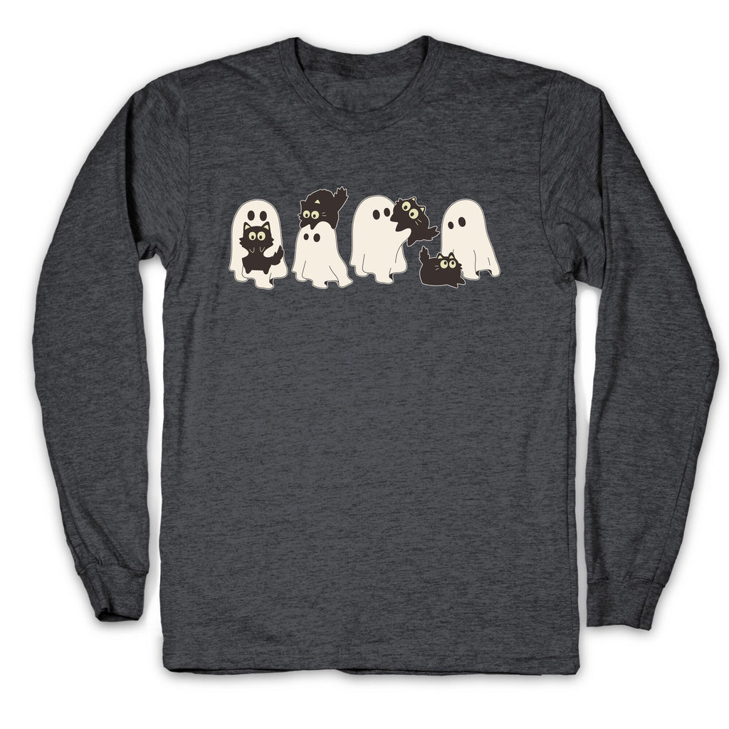 Cute Ghost Cats Longsleeve Tee Style001 Hoodie, Sweatshirt | CoreVibeTees.com (Image 2)