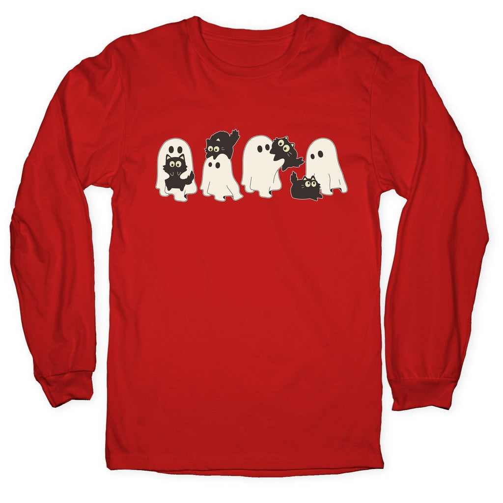 Cute Ghost Cats Longsleeve Tee Style001 Hoodie, Sweatshirt | CoreVibeTees.com (Image 5)