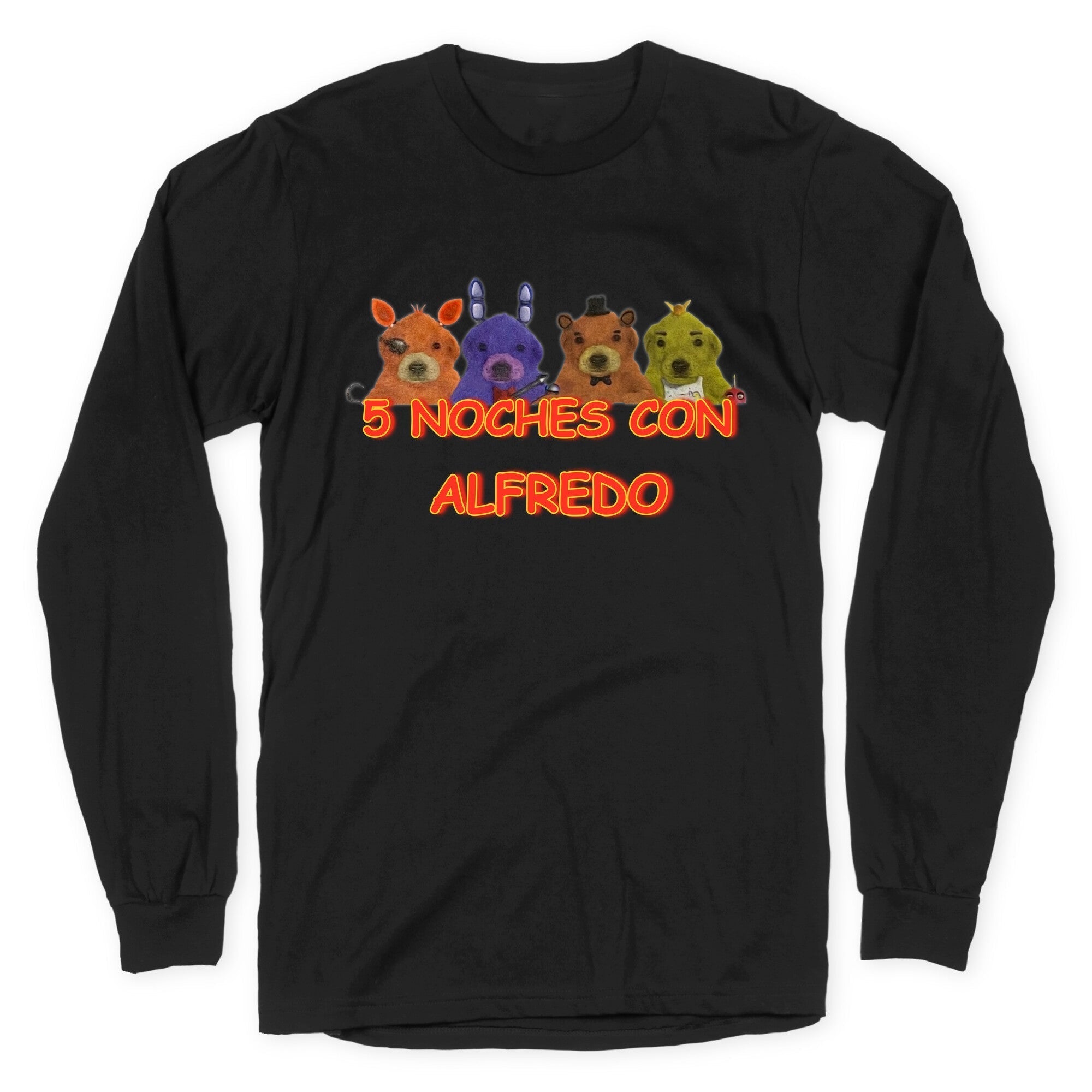 5 Noches Con Alfredo Longsleeve Tee Hoodie, Sweatshirt | CoreVibeTees.com (Image 1)